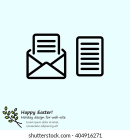 Web line icon. View Post, message