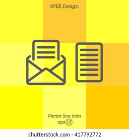 Web line icon. View Post, message