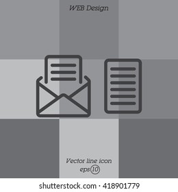 Web line icon. View Post, message
