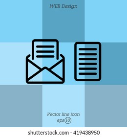Web line icon. View Post, message