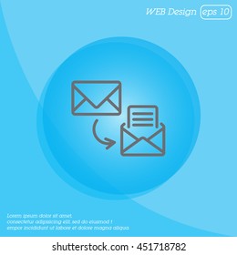 Web line icon. View Post, message