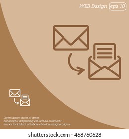 Web line icon. View Post, message