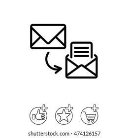 Web line icon. View Post, message