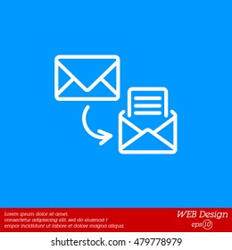 Web line icon. View Post, message