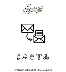 Web line icon. View Post, message