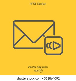 Web line icon. Voice messages