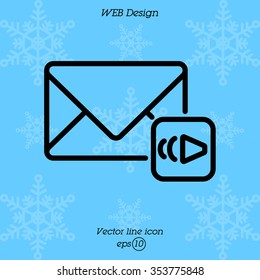 Web line icon. Voice messages