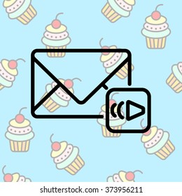 Web line icon. Voice messages