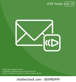 Web line icon. Voice messages