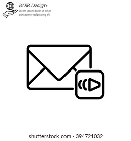 Web line icon. Voice messages