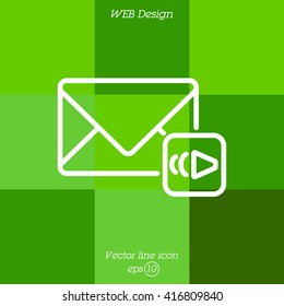 Web line icon. Voice messages