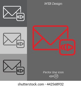 Web line icon. Voice messages