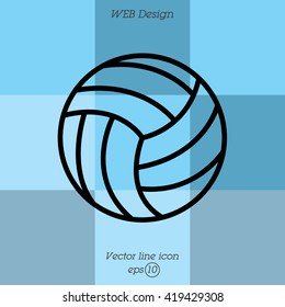 Web line icon. Volleyball