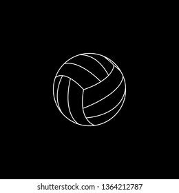 Web line icon. Volleyball vector illustration white on black background