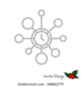 Web line icon. Wall clock, decoration