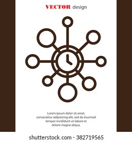 Web line icon. Wall clock, decoration