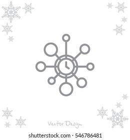 Web line icon. Wall clock, decoration