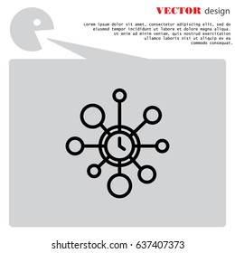 Web line icon. Wall clock, decoration