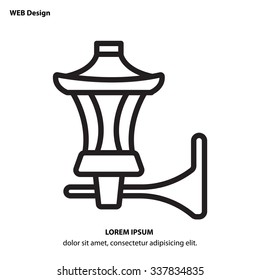 Web line icon. Wall Light, sconce