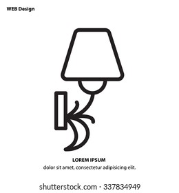 Web line icon. Wall Light, sconce