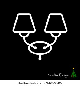Web line icon. Wall Light, sconce