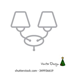 Web line icon. Wall Light, sconce