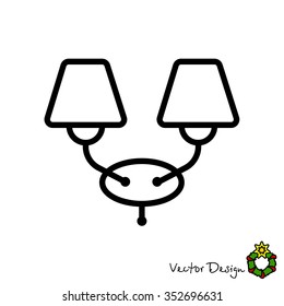Web line icon. Wall Light, sconce