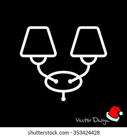 Web line icon. Wall Light, sconce