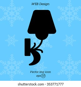 Web line icon. Wall Light, sconce