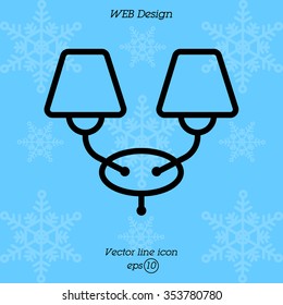 Web line icon. Wall Light, sconce