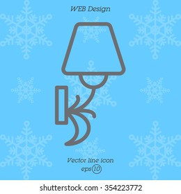 Web line icon. Wall Light, sconce