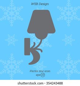 Web line icon. Wall Light, sconce