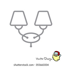 Web line icon. Wall Light, sconce