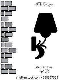 Web line icon. Wall Light, sconce