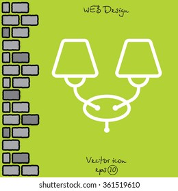 Web line icon. Wall Light, sconce