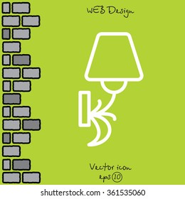 Web line icon. Wall Light, sconce