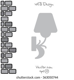 Web line icon. Wall Light, sconce