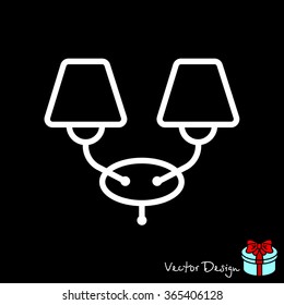 Web line icon. Wall Light, sconce
