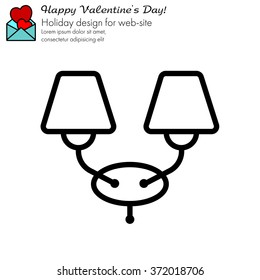 Web line icon. Wall Light, sconce