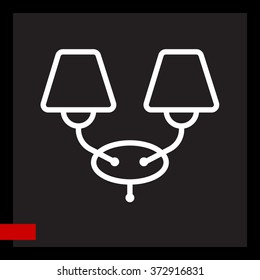 Web line icon. Wall Light, sconce