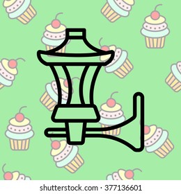 Web line icon. Wall Light, sconce