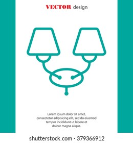 Web line icon. Wall Light, sconce