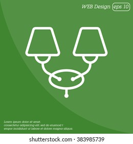 Web line icon. Wall Light, sconce