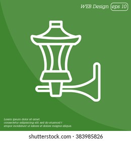 Web line icon. Wall Light, sconce