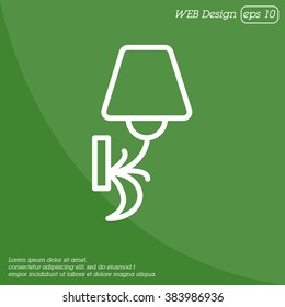 Web line icon. Wall Light, sconce