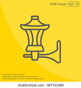 Web line icon. Wall Light, sconce