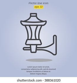 Web line icon. Wall Light, sconce