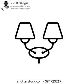 Web line icon. Wall Light, sconce