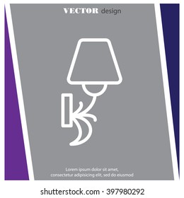 Web line icon. Wall Light, sconce