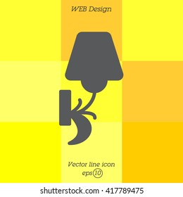 Web line icon. Wall Light, sconce